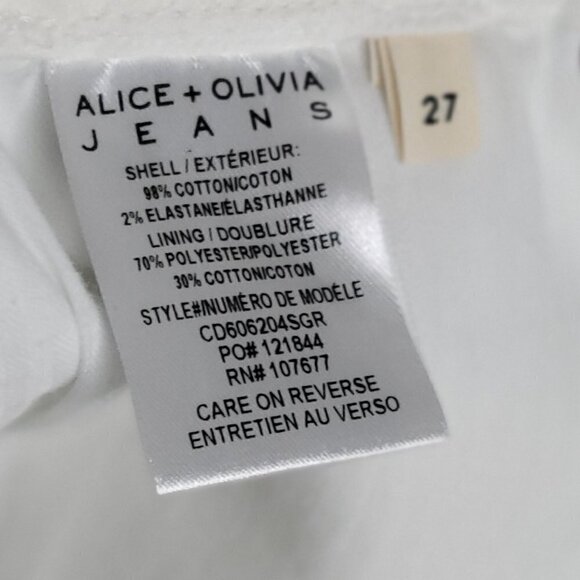 Alice + Olivia Neutral White Mini Jean Skirt Scalloped Hem Girlhood Core XS - Picture 10 of 10